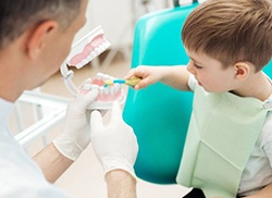 young boy in dental chair