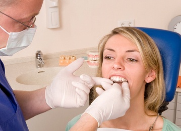 Woman at consultation for Invisalign