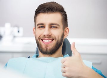 man in dental chair